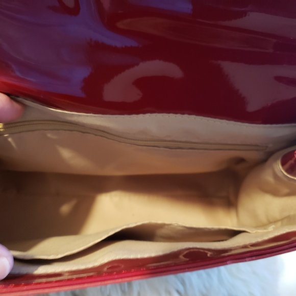 Giani Bernini Bark Patent Purse AND matching Wallet - Red - Picture 9 of 9